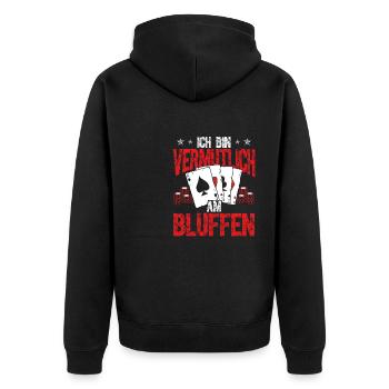 Cartes de poker Étui de poker Jeu de jetons Joueurs de poker - Veste à capuche bio Premium Unisexe - noir - Dos - Nico (187cm)