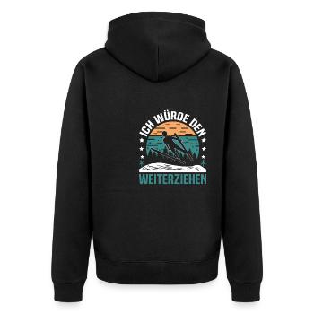 Ski Flying Ski Jumping Chance Skis for Ski Jumping - Unisex Premium Organic Zip Hoodie - black - Back - Nico (187cm)