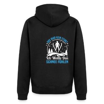 Ski Jumping Chance Winter Sports Skis for Ski Jumping - Unisex Premium Organic Zip Hoodie - black - Back - Nico (187cm)