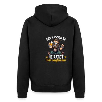 the ugly one marries bachelor party bachelor party - Unisex Premium Organic Zip Hoodie - black - Back - Nico (187cm)