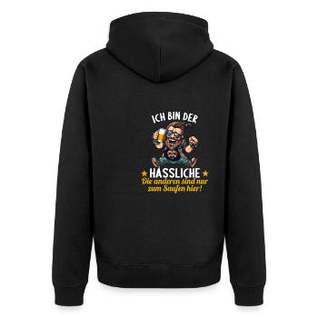 the ugly one marries bachelor party bachelor party - Unisex Premium Organic Zip Hoodie - black - Back - Nico (187cm)