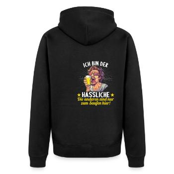 the ugly one marries bachelor party bachelor party - Unisex Premium Organic Zip Hoodie - black - Back - Nico (187cm)
