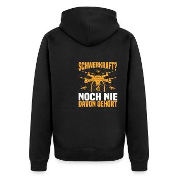 Drohnenfliegen Ferngesteuerte Drohne - Unisex Premium Bio Zip Hoodie - Schwarz - Hinten - Nico (187cm)