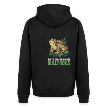 Bullfrogs Bullfrog - Unisex Premium Organic Zip Hoodie - black - Back - Nico (187cm)