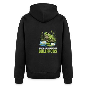 Bullfrogs Bullfrog - Unisex Premium Organic Zip Hoodie - black - Back - Nico (187cm)