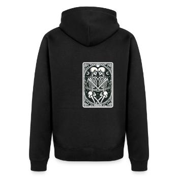 Tarot Card The Lovers VI, Tarot Card Skeletons - Unisex Premium Organic Zip Hoodie - black - Back - Nico (187cm)