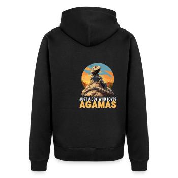 Agamen Agame - Veste à capuche bio Premium Unisexe - noir - Dos - Nico (187cm)