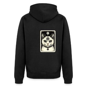 Carte de tarot Le Diable XV, Carte de tarot Chat - Veste à capuche bio Premium Unisexe - noir - Dos - Nico (187cm)