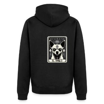 Carte de tarot Le Diable XV, Carte de tarot Chihuahua - Veste à capuche bio Premium Unisexe - noir - Dos - Nico (187cm)