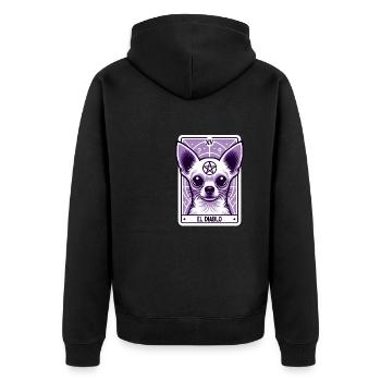 Carte de tarot Le Diable XV, Carte de tarot Chihuahua - Veste à capuche bio Premium Unisexe - noir - Dos - Nico (187cm)