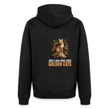 Chats dorés Chat doré - Veste à capuche bio Premium Unisexe - noir - Dos - Nico (187cm)