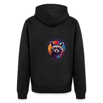 Street Cats, Raccoon, Local, Gift, Cat - Unisex Premium Organic Zip Hoodie - black - Back - Nico (187cm)