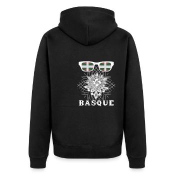 Basken National Patriotisch Euskal Herria - Unisex Premium Bio Zip Hoodie - Schwarz - Hinten - Nico (187cm)