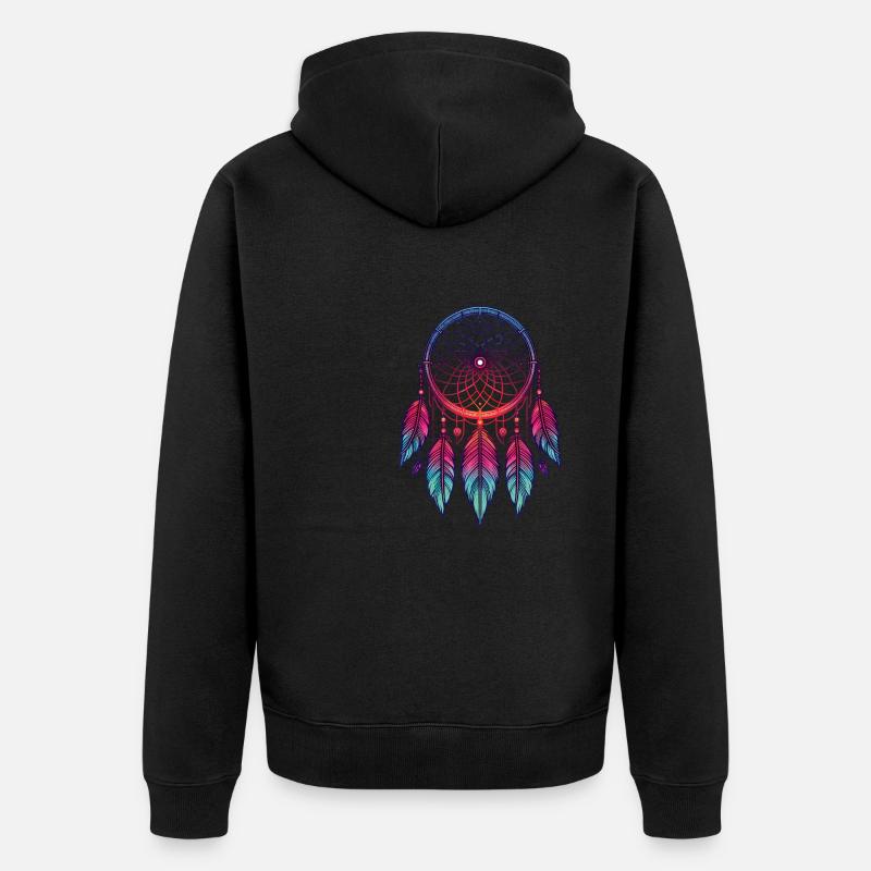 Attrape-rêves amérindien - Veste à capuche bio Premium Unisexe - noir