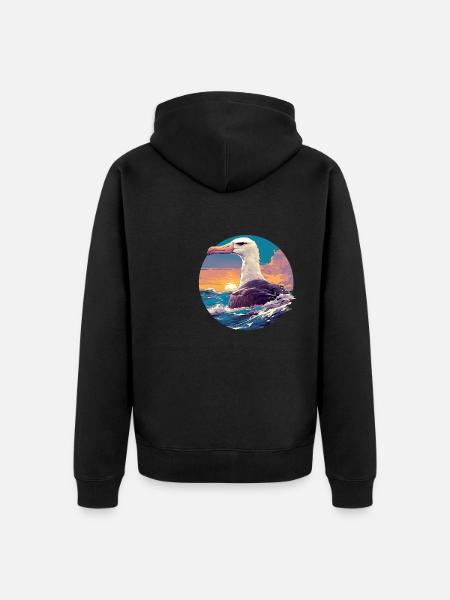 Albatross Albatrosse Albatros - Premium økologisk unisex-hættejakke - sort