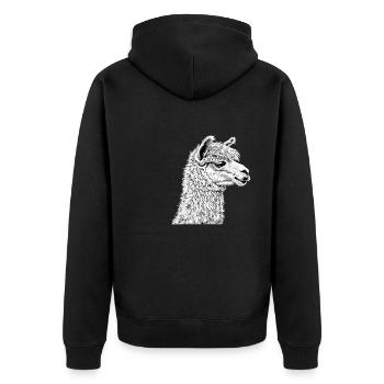 Alpaga Alpagas Alpaga - Veste à capuche bio Premium Unisexe - noir - Dos - Nico (187cm)