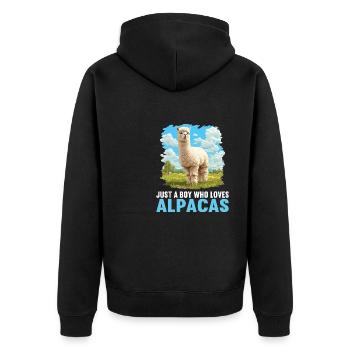 Alpaga Alpagas Alpaga - Veste à capuche bio Premium Unisexe - noir - Dos - Nico (187cm)