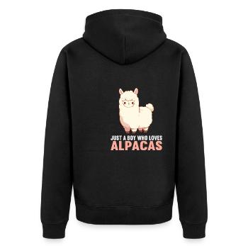 Alpaga Alpagas Alpaga - Veste à capuche bio Premium Unisexe - noir - Dos - Nico (187cm)