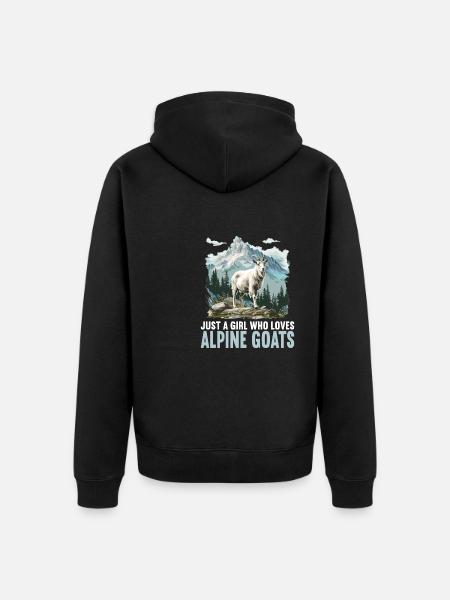 Alpine Goat Bergziegen Bergziege - Unisex Premium Bio Zip Hoodie - Schwarz