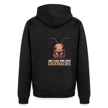 Cockroach Kakerlaken Kakerlake - Unisex Premium Bio Zip Hoodie - Schwarz - Hinten - Nico (187cm)