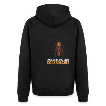 Cockroach Kakerlaken Kakerlake - Unisex Premium Bio Zip Hoodie - Schwarz - Hinten - Nico (187cm)