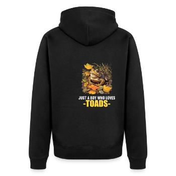 Toad Toads Toad - Unisex Premium Organic Zip Hoodie - black - Back - Nico (187cm)
