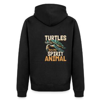 Tortue de mer Les tortues sont mon animal spirituel - Veste à capuche bio Premium Unisexe - noir - Dos - Nico (187cm)