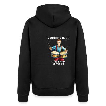 MARCHING BAND IN THE RHYTHM OF PASSION - Unisex Premium Bio Zip Hoodie - Schwarz - Hinten - Nico (187cm)