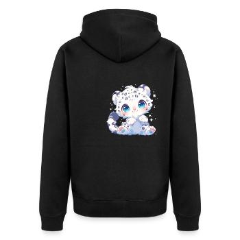 Snow Leopard Schneeleoparden Schneeleopard - Unisex Premium Organic Zip Hoodie - black - Back - Nico (187cm)