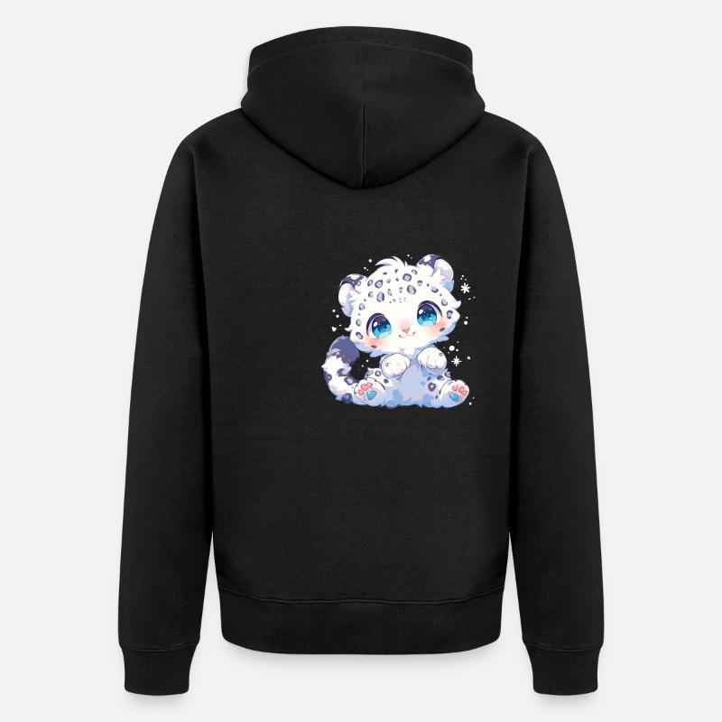 Léopard des neiges Schneeleoparden Schneeleopard - Veste à capuche bio Premium Unisexe - noir