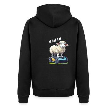 TONDEUSE À GAZON ROBOTISÉE POUR MOUTONS MÄÄÄH - Veste à capuche bio Premium Unisexe - noir - Dos - Nico (187cm)