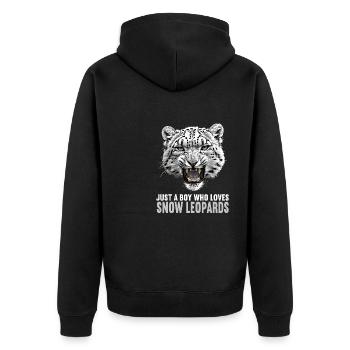 Léopard des neiges Schneeleoparden Schneeleopard - Veste à capuche bio Premium Unisexe - noir - Dos - Nico (187cm)