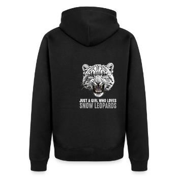 Snow Leopard Schneeleoparden Schneeleopard - Unisex Premium Organic Zip Hoodie - black - Back - Nico (187cm)