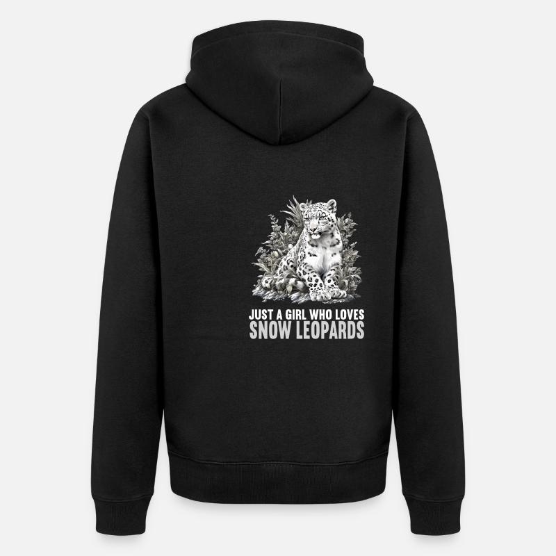 Léopard des neiges Schneeleoparden Schneeleopard - Veste à capuche bio Premium Unisexe - noir
