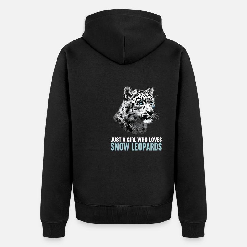 Léopard des neiges Schneeleoparden Schneeleopard - Veste à capuche bio Premium Unisexe - noir