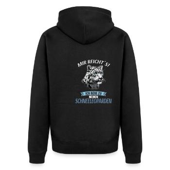 Snow Leopard Schneeleoparden Schneeleopard - Unisex Premium Organic Zip Hoodie - black - Back - Nico (187cm)