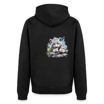 Léopard des neiges Schneeleoparden Schneeleopard - Veste à capuche bio Premium Unisexe - noir - Dos - Nico (187cm)