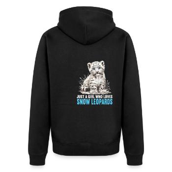 Snow Leopard Schneeleoparden Schneeleopard - Unisex Premium Organic Zip Hoodie - black - Back - Nico (187cm)