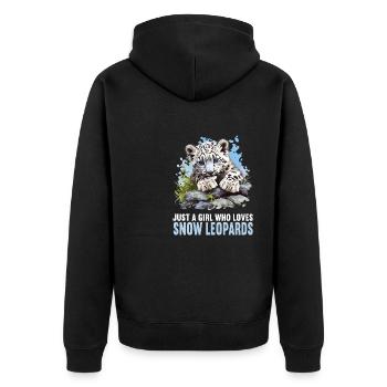 Léopard des neiges Schneeleoparden Schneeleopard - Veste à capuche bio Premium Unisexe - noir - Dos - Nico (187cm)