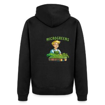 PLANTS MICROGREENS - Unisex Premium Organic Zip Hoodie - black - Back - Nico (187cm)