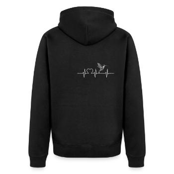 Hummingbird Kolibris Kolibri - Unisex Premium Bio Zip Hoodie - Schwarz - Hinten - Nico (187cm)