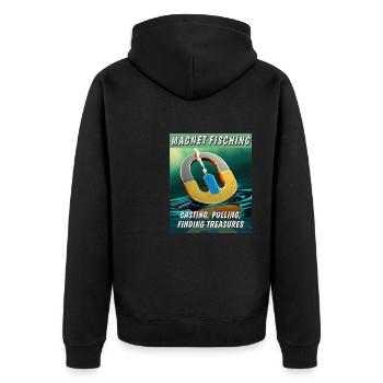 MAGNETFISCHING CASTING PULLING FINDING - Unisex Premium Organic Zip Hoodie - black - Back - Nico (187cm)