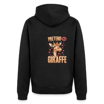 Drôle d’animal girafe prétendre que je suis une girafe - Veste à capuche bio Premium Unisexe - noir - Dos - Nico (187cm)