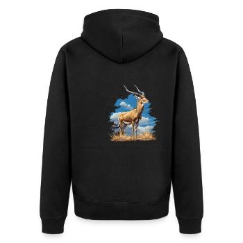 Antelope Antilopen Antilope - Unisex Premium Organic Zip Hoodie - black - Back - Nico (187cm)