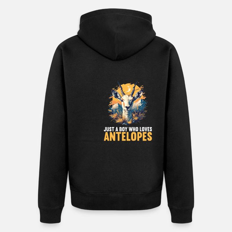 Antilope Antilope ouverte - Veste à capuche bio Premium Unisexe - noir