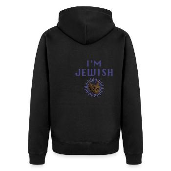 Dreidelspiel Chanukka Jude Spiel Hebräisch - Unisex Premium Bio Zip Hoodie - Schwarz - Hinten - Nico (187cm)