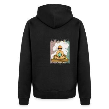 Sento Wellness Spa Entspannung Japan Tokio - Unisex Premium Bio Zip Hoodie - Schwarz - Hinten - Nico (187cm)