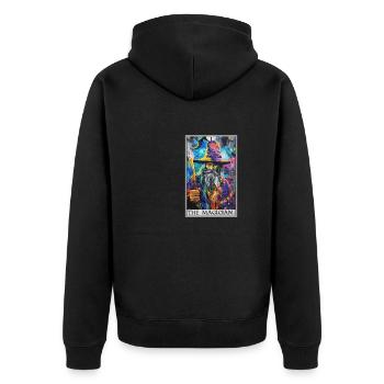 Tarotkarte The Magician Der Magier - Unisex Premium Bio Zip Hoodie - Schwarz - Hinten - Nico (187cm)