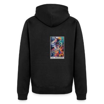 Tarotkarte The Magician Der Magier - Unisex Premium Bio Zip Hoodie - Schwarz - Hinten - Nico (187cm)