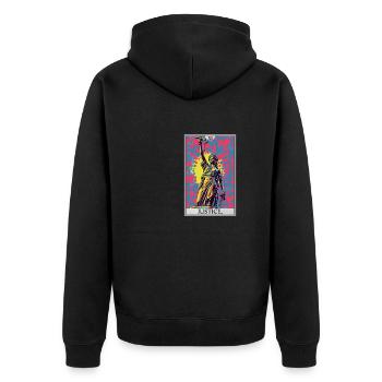 Tarot Cards Tarot Card Justice Justice - Unisex Premium Organic Zip Hoodie - black - Back - Nico (187cm)